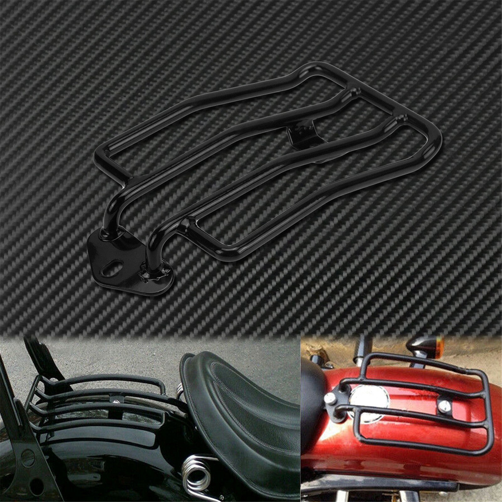 ya 12 5.21 Gloss Black Motorcycle Solo for SEAT Carrier Luggage Rack Fit For Sportster 2004-20