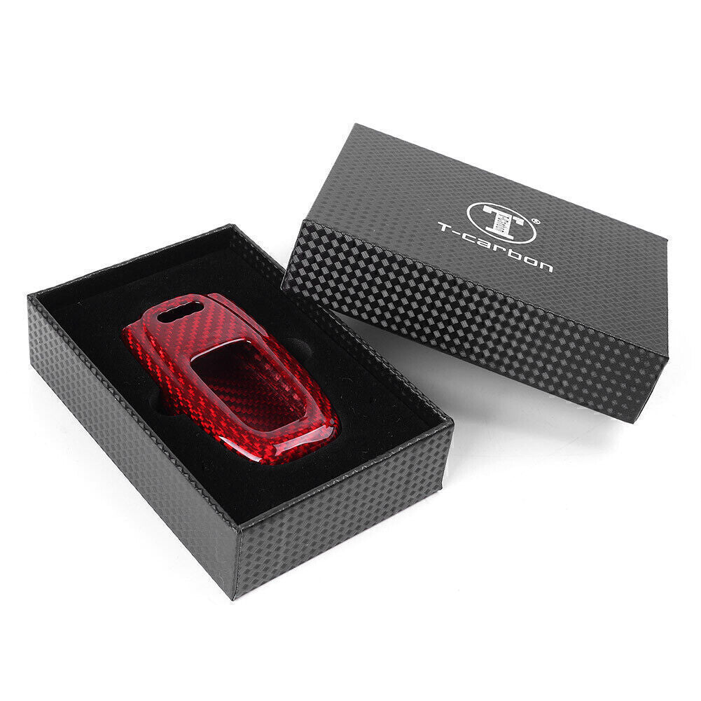 ya 5 8.7 Red Carbon Fiber Remote Key Fob Case Shell Fit for Audi A5 Q5 Q7 R8 S3 S4 S7 S8