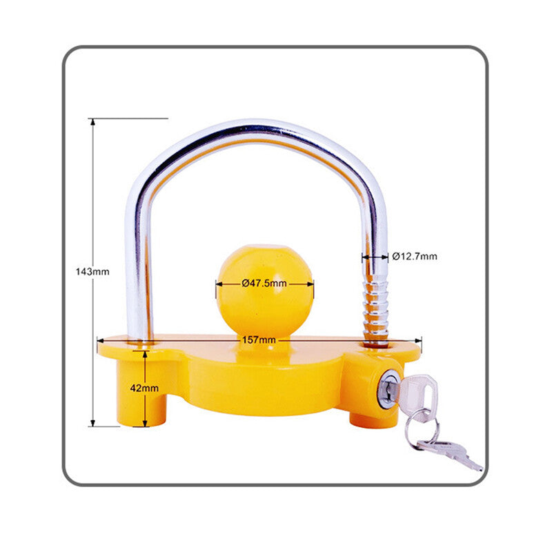 ya 5 8.7 1*Universal Trailer Ball Hitch Coupler Lock Ball Tongue Steel 2 2-5/16 Yellow