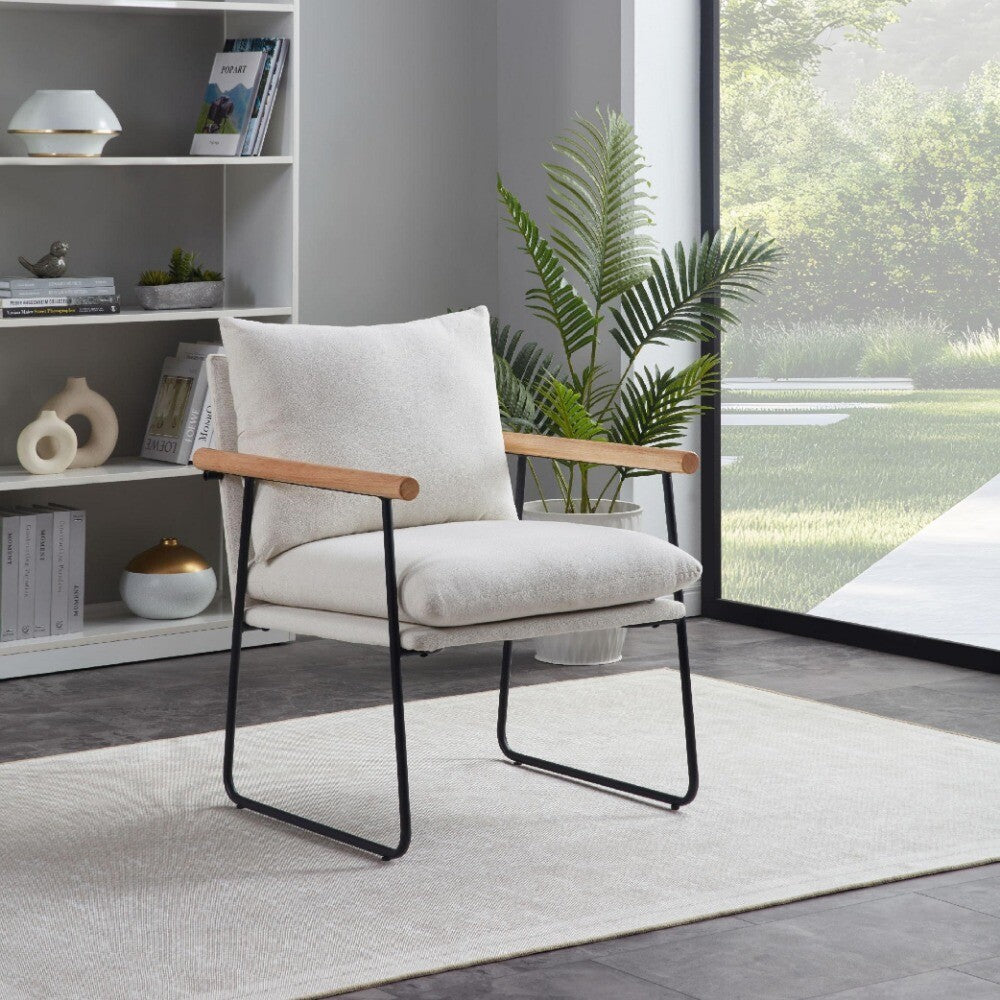 ya 15 10.20 Modern Accent Removable Cushion & Wood Armrests Living Room Chairs