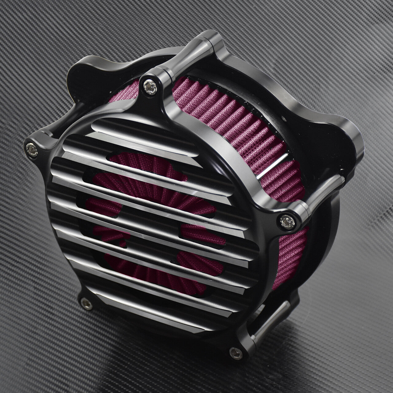 ya 8 5.26 Chrome Stripe Air Cleaner Red Air Filter Fit for Harley Softail 2018 Touring