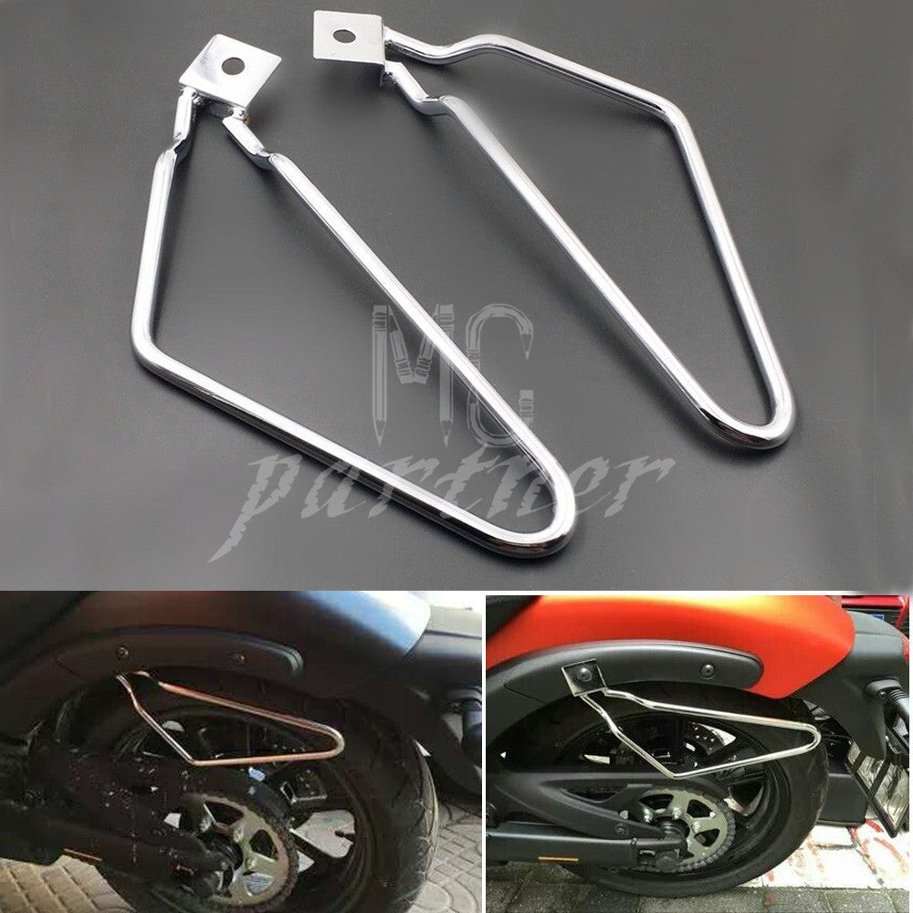 ya 12 5.21 Chrome Saddle Bag Support Bar Mount Bracket for Harley Sportster XL Dyna Fat bob