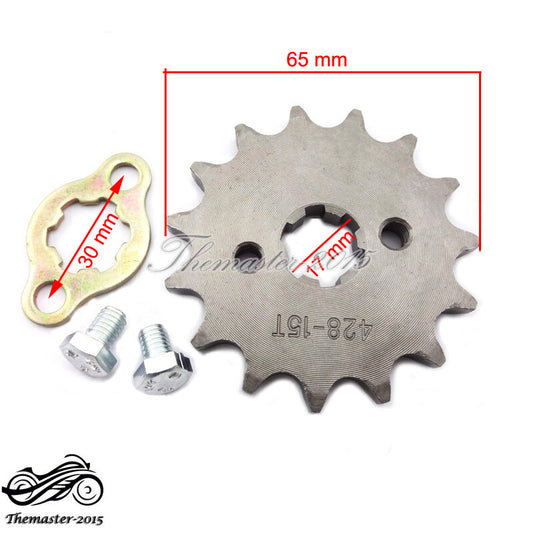 ya 2 6.26.2 428 15 T Tooth 17mm Front Engine Sprocket Fit SSR SDG YCF Dirt Pit Bike ATV Quad