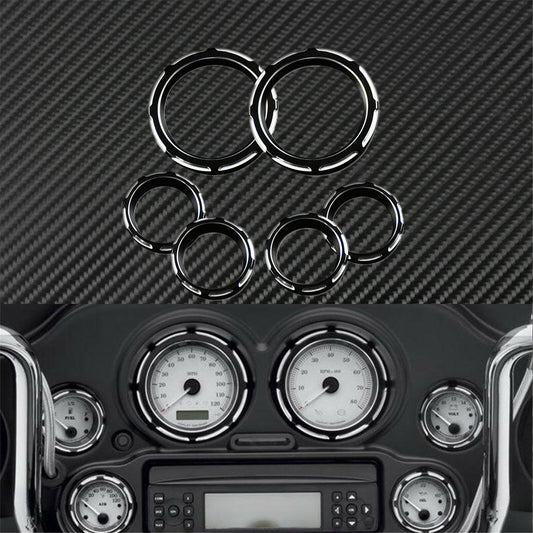 ya 2 6.29 2 Gauge 4 Speedometer Burst Bezel Fit for Harley Electra Street Glide 96-13