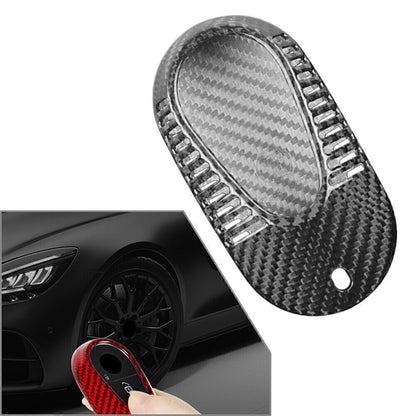 ya 5 8.7 Silver Black Carbon Key Fob Case Cover Fit for for benz S Class S400 S350l S450l 2021