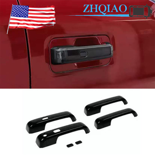 ya 8 5.26.2 For 2015-2020 for Ford F-150 F150 8pcs Gloss Black Door Handle Covers W/ for Smart Key