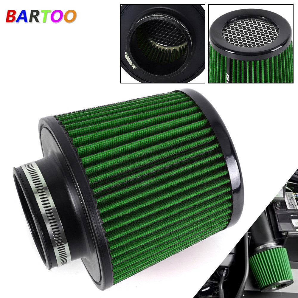 ya 12 5.22 Green 3 76mm High Flow Inlet Cold Air Intake Cone Replacement Dry Air Filter