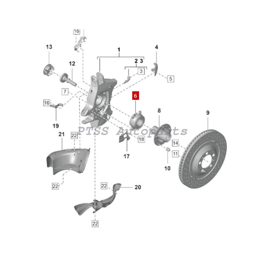 ya 2 6.27 95833158300 Front Rear Wheel bearing OE for Porsche for Cayenne 911 GT3 for VW Touareg