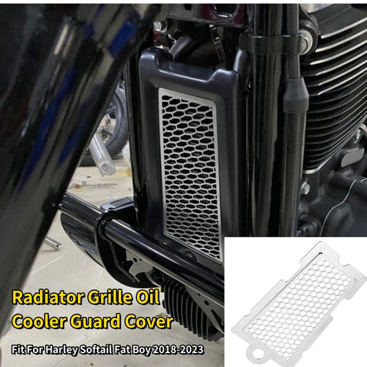ya 1 7.8 Chrome oil cooler radiator mesh eye protection for Harley Davi for DS on Softail 2018+