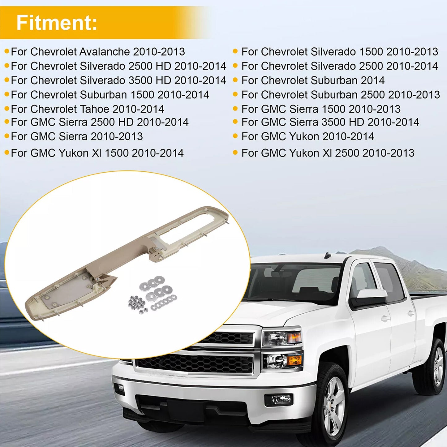 ya 5 8.7 80995 Front Door Armrest Repair For 10-13 Tahoe for Silverado Tan Left &RightO7