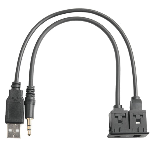 ya 2 6.26 15cm Car Dash Flush Mount AUX USB Port Panel Extension Cable Adapter Universal