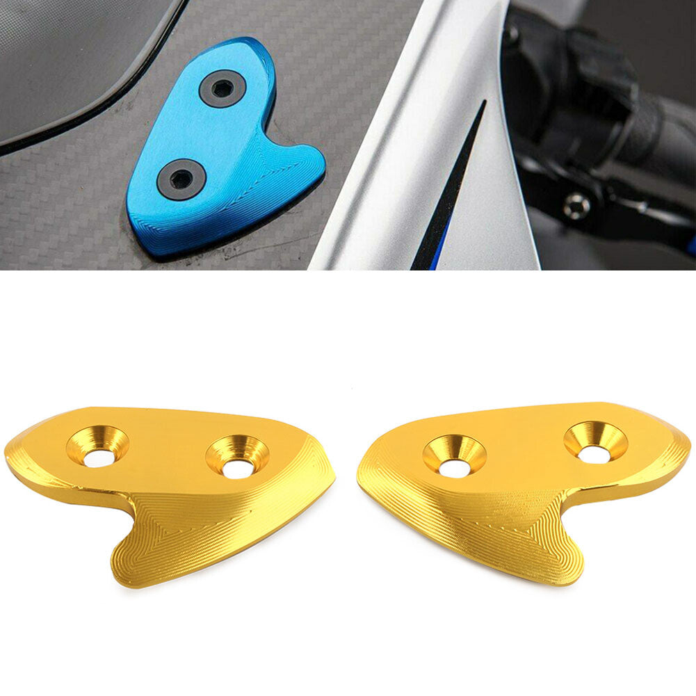 ya 4 6.21 Gold Rearview Mirror Block Off Base Plates Cover for Yamaha YZF-R1 2015 2016-19