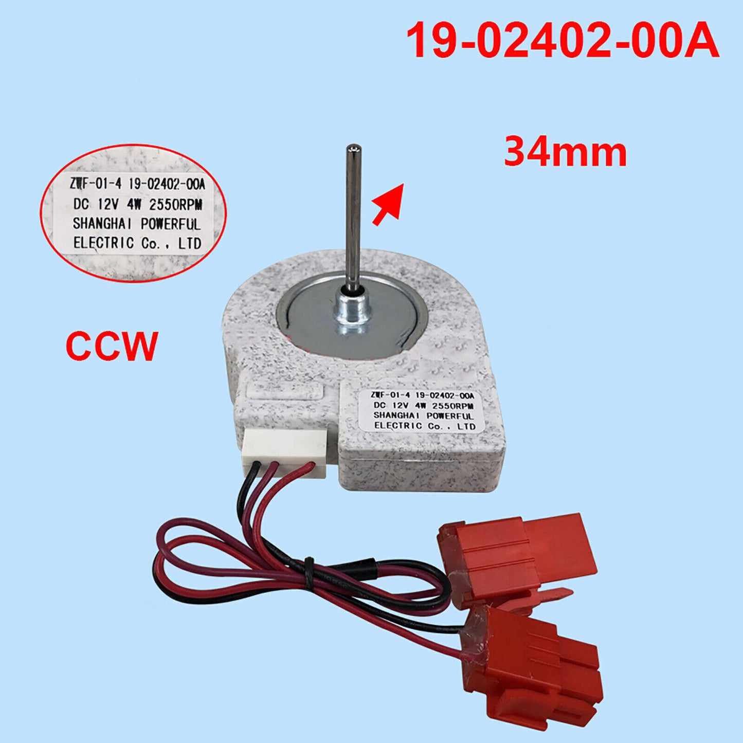 ya 26 Reigerator eezer DC Fan Motor 19-02402-00A for ZSE4392ZGA ZWF58