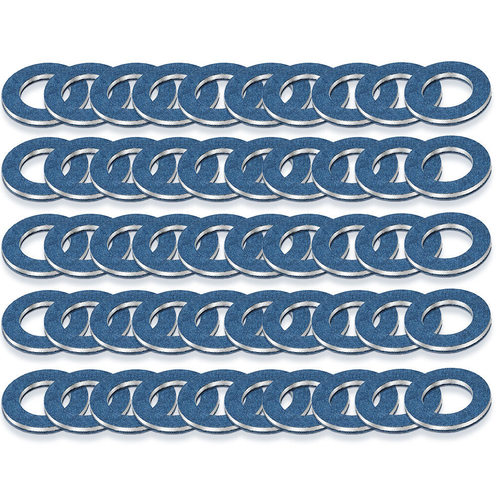 ya 12 5.21 50xOil Drain Sump Plug Washers Gasket 12mm Hole for Toyota for Lexus 90430-12031 NEW