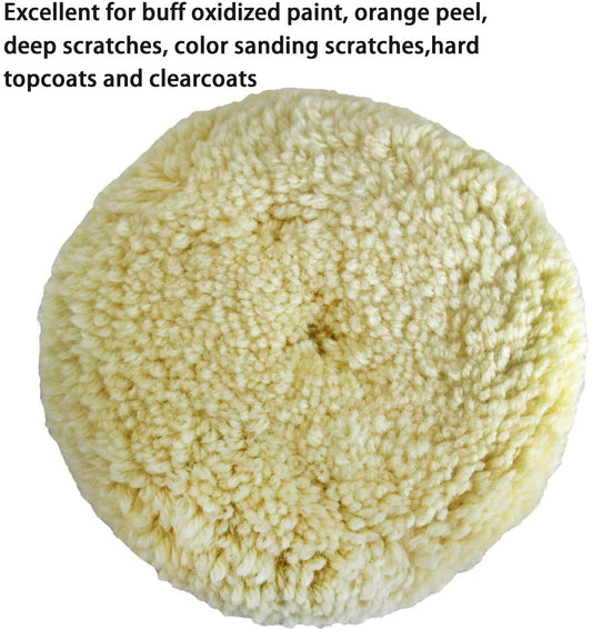 ya 12 5.22.2 Polishing Pads Natural Wool Hook and Loop Grip Buffer for Compound Cutting 