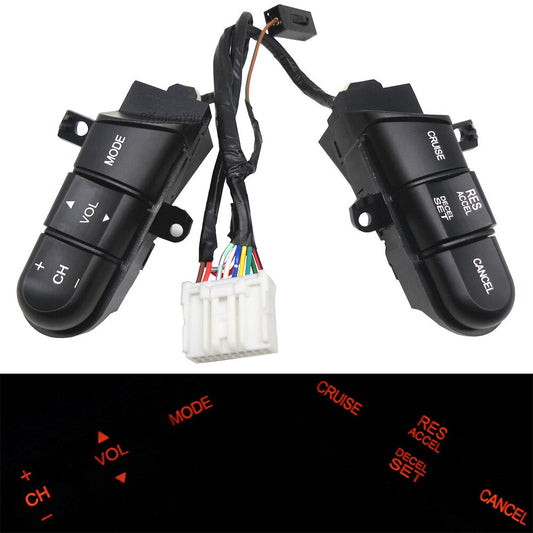 ya 1 8.5.1 Steering Wheel Audio Control Cruise Switch Button for Honda for Civic 2006-2008 Red