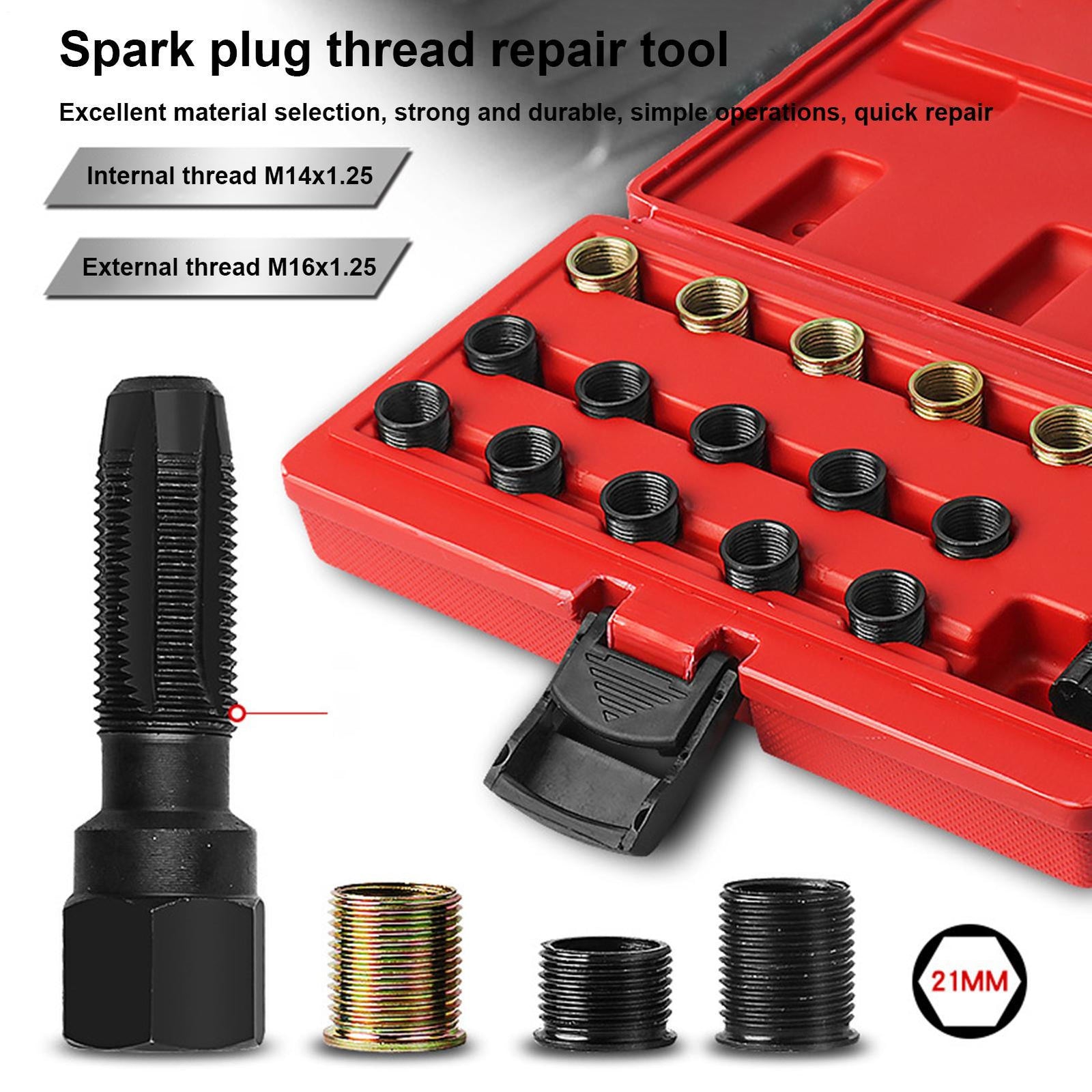 ya 5 8.7 Spark Plug Thread Repair Kit Automotive Spark Plug Thread Tapping Kit practical