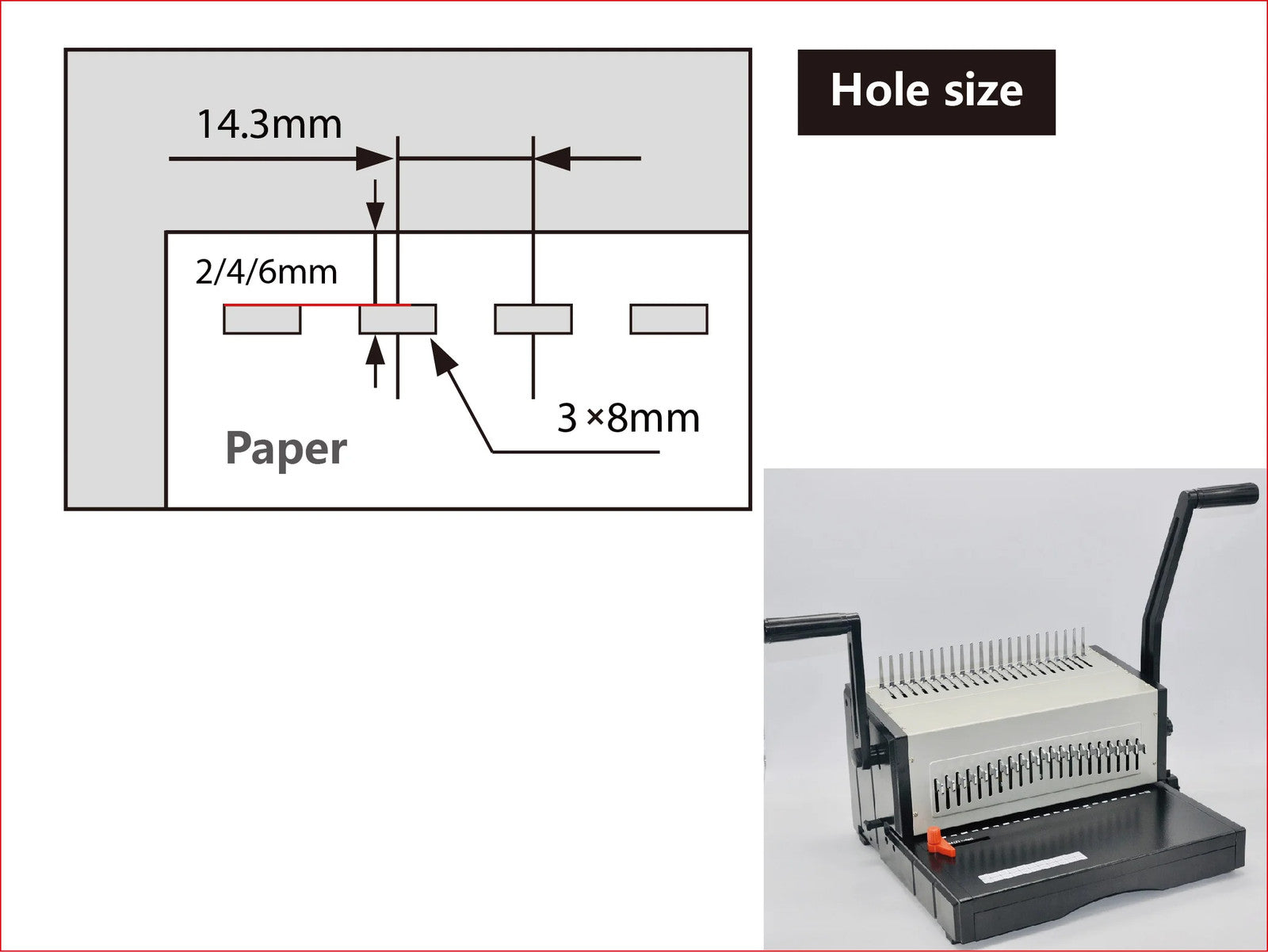 ya 26 Heavy Duty Electric Hole Punch Rubber Ring Comb 21 Hole -Clip Strip 10 Hole 220V