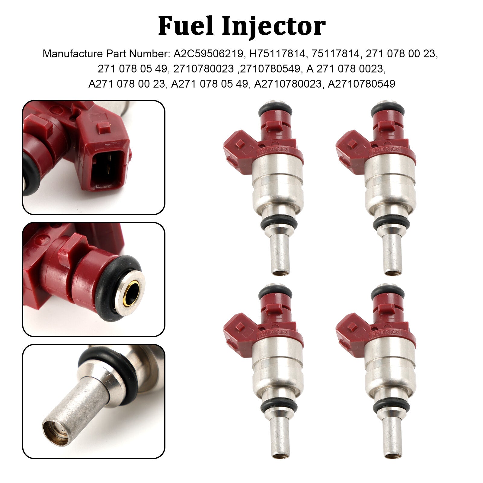 ya 1 8.5.4 4PCS Fuel Injector A2710780023 for Mercedes for Benz C-Class CLK-Class 1.8L