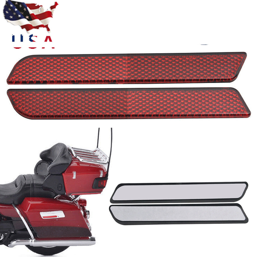 ya 12 5.21 for Harley Touring FLH FLTR FLHR Hard SaddleBag Latch Insert Reflector Red Decal