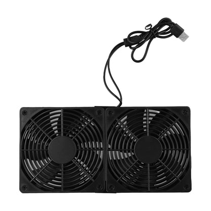 ya 25 120mm 5V USB Powered PC Router Dual Fan USB Axial Radiator For Computer New