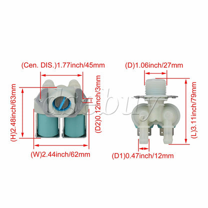 ya 26 2x Washer Cold Water Inlet Valve DC62-30312J Replacement for 