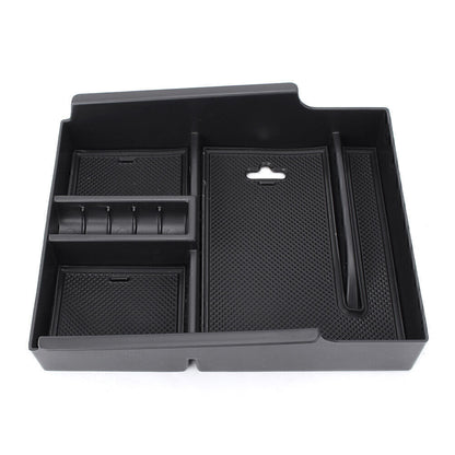 ya 5 8.7 1x Car Armrest Storage Box Holder for Toyota Alphard 2015 2016 2017 Black