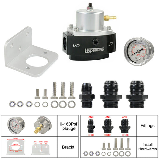 ya 27 7.2 4-65 psi efi bypass return style Fuel pressure regulator 6AN Boost 1/8 NPT gauge