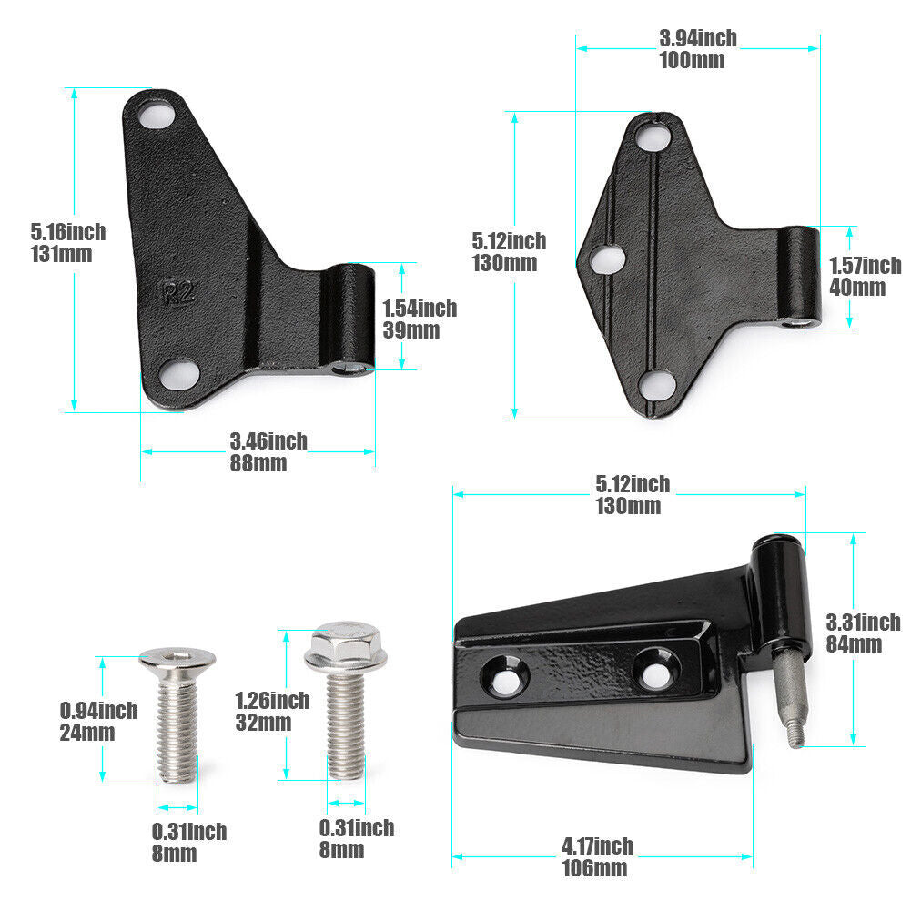 ya 11 6.6 Fits for Jeep for Wrangler JK 2007 - 2018 Body Door Hinge Replacement Kit 16 Pieces