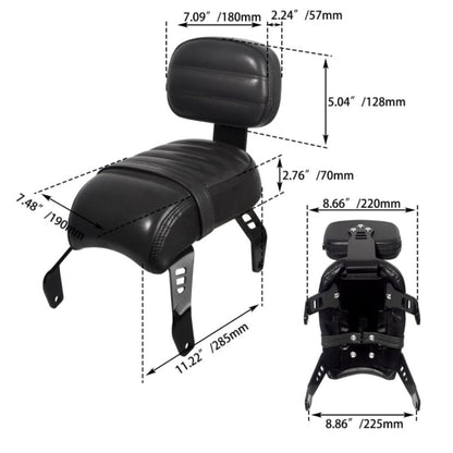 ya 5 8.7 Rear Passenger Backrest Sissy Bar Black for Indian Scout Bobber 2018 - 2023 2022