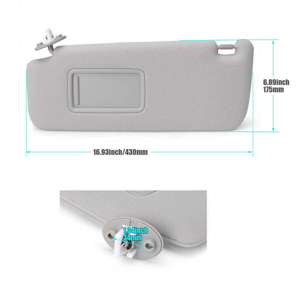 1X for Toyota 2010-2022 for 4Runner Gray Left Side Sun Visor 74320-35A91-B1