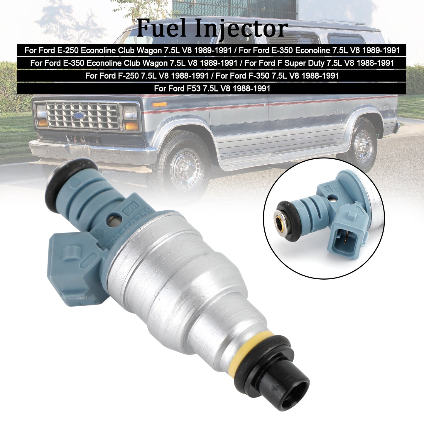 ya 1 8.5.2 1PCS Fuel Injector 0280150759 for E-250 E-350 7.5L V8 1988-1991 822-11120