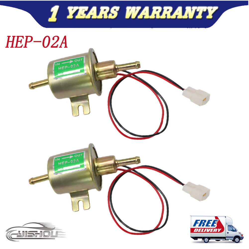 ya 27 7.2 12V HEP-02A 2Pcs Universal Inline Low Pressure Electric Fuel Pump For Gas Diesel