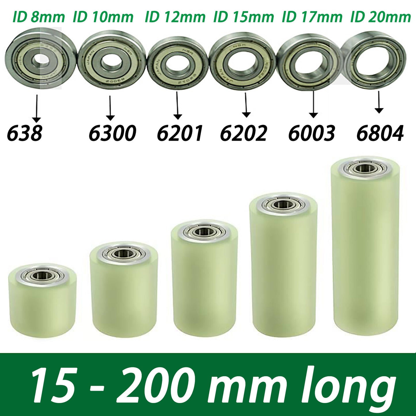 PU Polyurethane Steel Core Roller With Two Bearing Guiding Wheel Flat Belt Idler