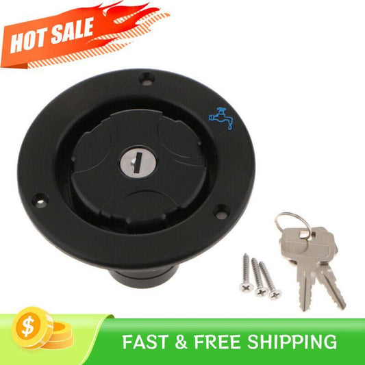 ya 11 6.8 Black universal water tank cap filling neck strap lock and key suitable for RV cars