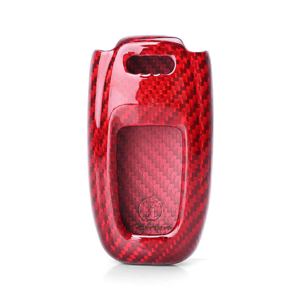 ya 5 8.7 Red Carbon Fiber Remote Key Fob Case Shell Fit for Audi A5 Q5 Q7 R8 S3 S4 S7 S8