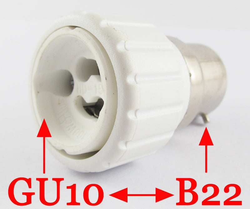 ya 14 10x B22 Male to GU10 Female Socket Base LED Halogen CFL Light Bulb Lamp Adapter