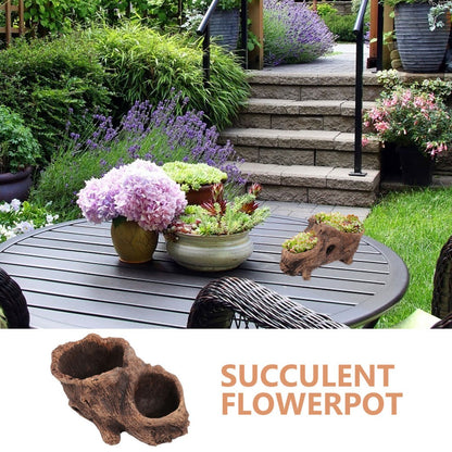 ya 14 Imitation Tree Root Planter Flower Pots Wooden Planters for Outdoor Plants