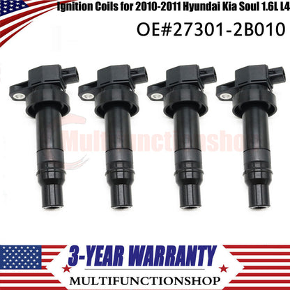 ya 5 8.7 4 Pack New Ignition Coil 27301-2B010 for Hyundai Accent for Kia Soul 1.6L L4 2010-11