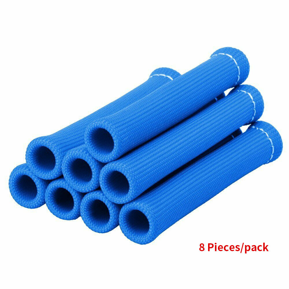 ya 5 8.7 for Ford 8PCS Blue High Temp Spark Plug Wire Boot Heat Shield Blanket Header