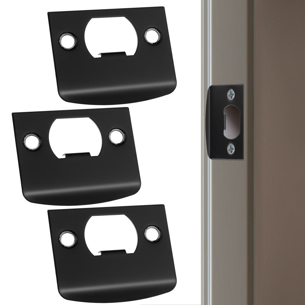 ya 14 4 Pcs Door Lock Blocker Plate Strike for Striker Plates Black Jamb