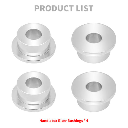 ya 5 8.7 Chrome Handlebar Riser Bushing Fit for Harley Dyna Fat Bob Low Rider 1973-2017