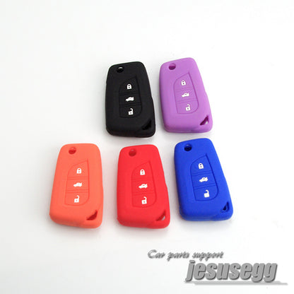 ya 5 8.7 Blue Silicone Key Case Cover 3 Buttons for Toyota for Camry for Corolla Sport 2013 14