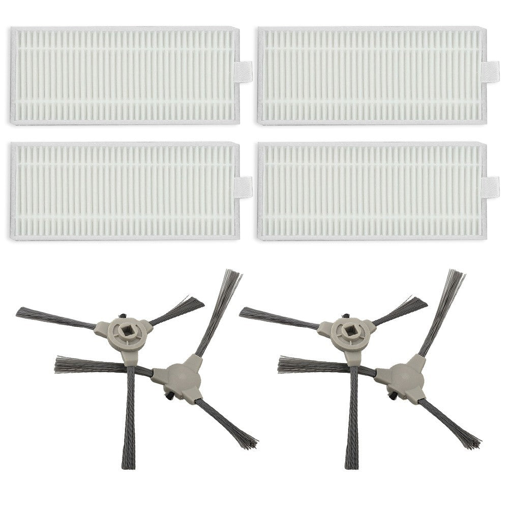 ya 25 Complete Set of 4 Filters and 4 Side Brushes for Robot Vacuums For ROPVACNIC