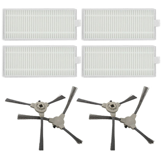 ya 25 Complete Set of 4 Filters and 4 Side Brushes for Robot Vacuums For ROPVACNIC