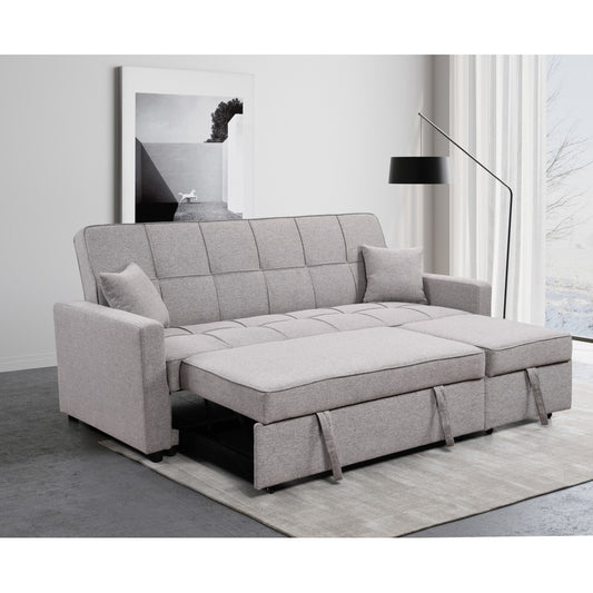 ya 28 Light Gray 83 Sofa Bed,3 Seater, Pull Out Couch,Adjustable Backrest,Convertible