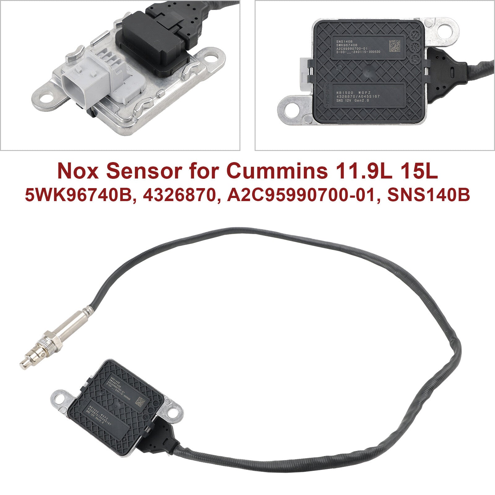 ya 1 8.5.4 NEW 1¡Á NOX Nitrogen Oxide Sensor Inlet 4326870 For 13-18 11.9L 15L ISX