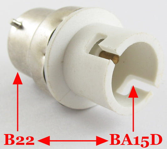 ya 14 50x B22 Male to BA15D Female Socket Base LED Halogen CFL Light Bulb Lamp Adapter