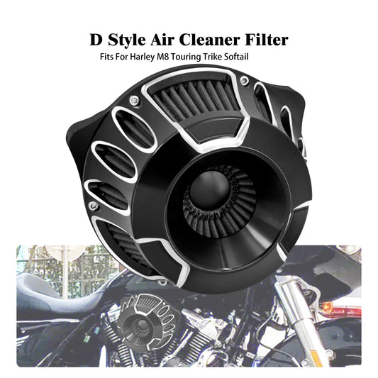 ya 8 5.26 Hollow Cut Air Cleaner Filter Gray Intake for Harley Road Electra Glide 17-2023
