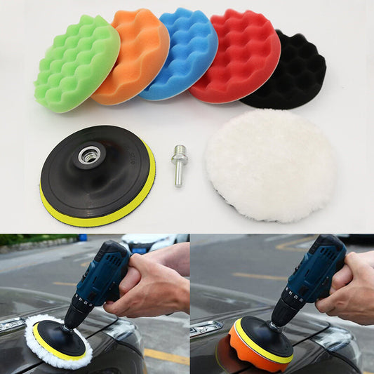 ya 12 5.22.2 8Pcs 5inch Car Buffing Pads Polishing for Drill Sponge Kit Waxing Foam Polishing